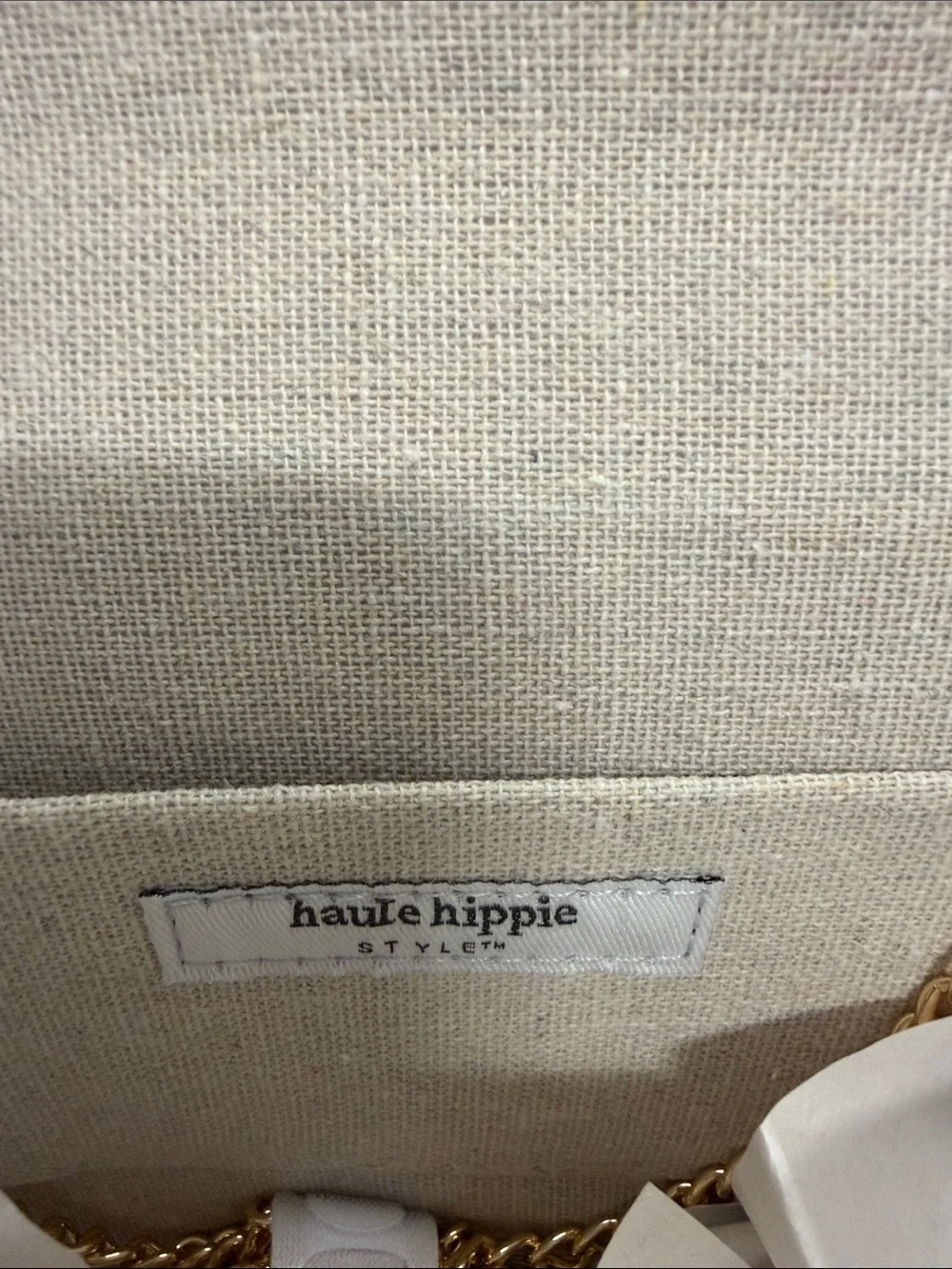 Haute Hippie | Natural Woven Satchel w/ Ivory Twist Handle & Crossbody Chain
